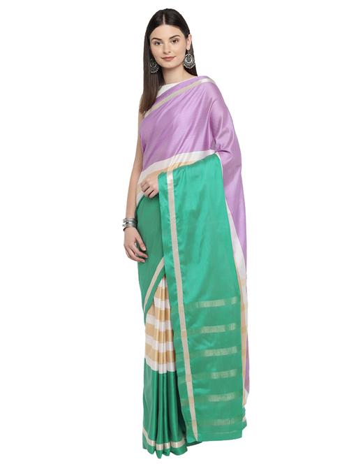 striped woven saree with blouse - 15876947 - Standard Image - 1