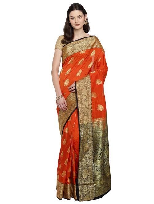 conversational zari motif woven saree with blouse - 15876958 - Standard Image - 1