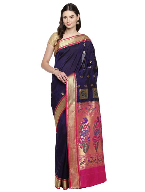 conversational zari motif woven saree with blouse - 15876962 - Standard Image - 1