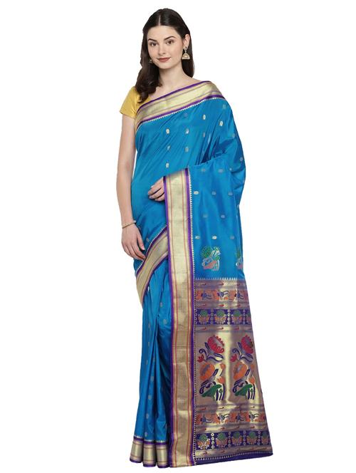 floral zari motif woven saree with blouse - 15876963 - Standard Image - 1
