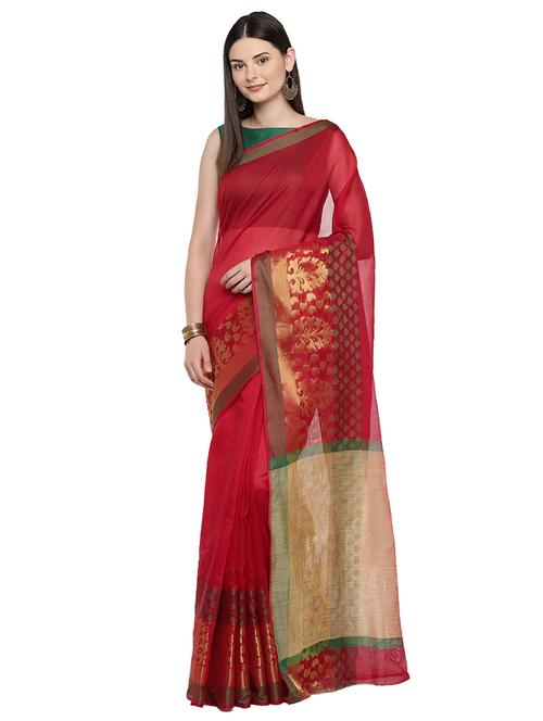 paisley zari border woven saree with blouse - 15876966 - Standard Image - 1