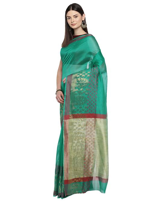 paisley zari border woven saree with blouse - 15876967 - Standard Image - 1