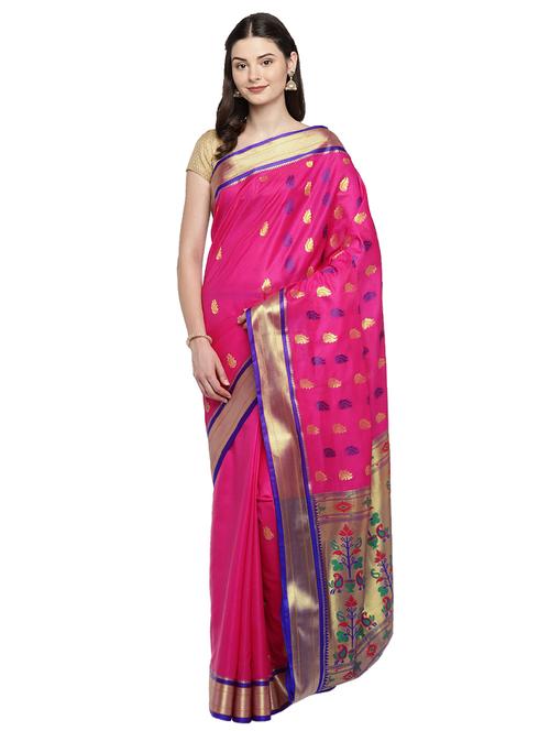 conversational zari motif woven saree with blouse - 15876971 - Standard Image - 1