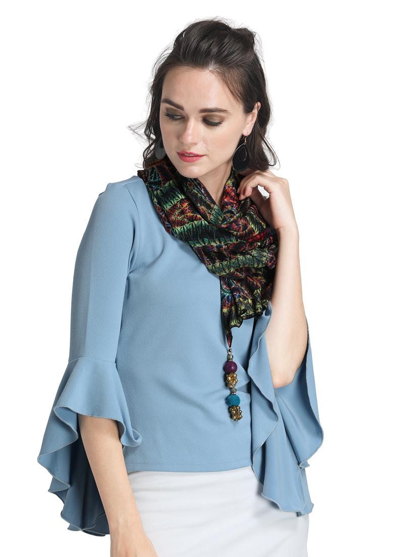 multi colored crepe scarf - 15877545 - Zoom Image - 1