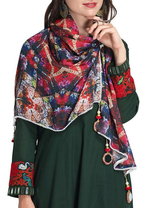 multi colored cotton scarf - 15877563 - Standard Image - 1