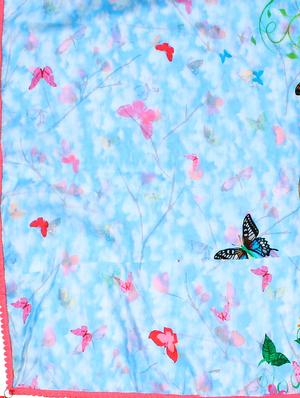 blue crepe scarf - 15877564 - Standard Image - 3