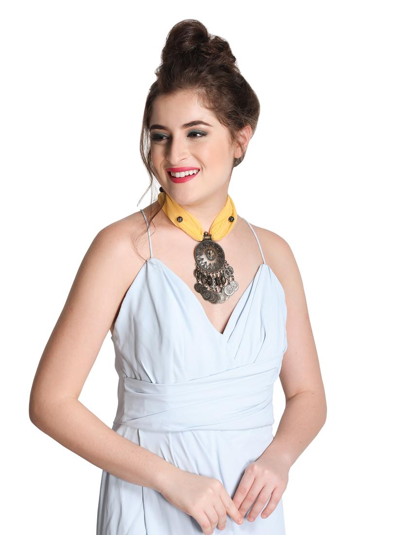 yellow georgette scarf - 15877645 - Zoom Image - 3
