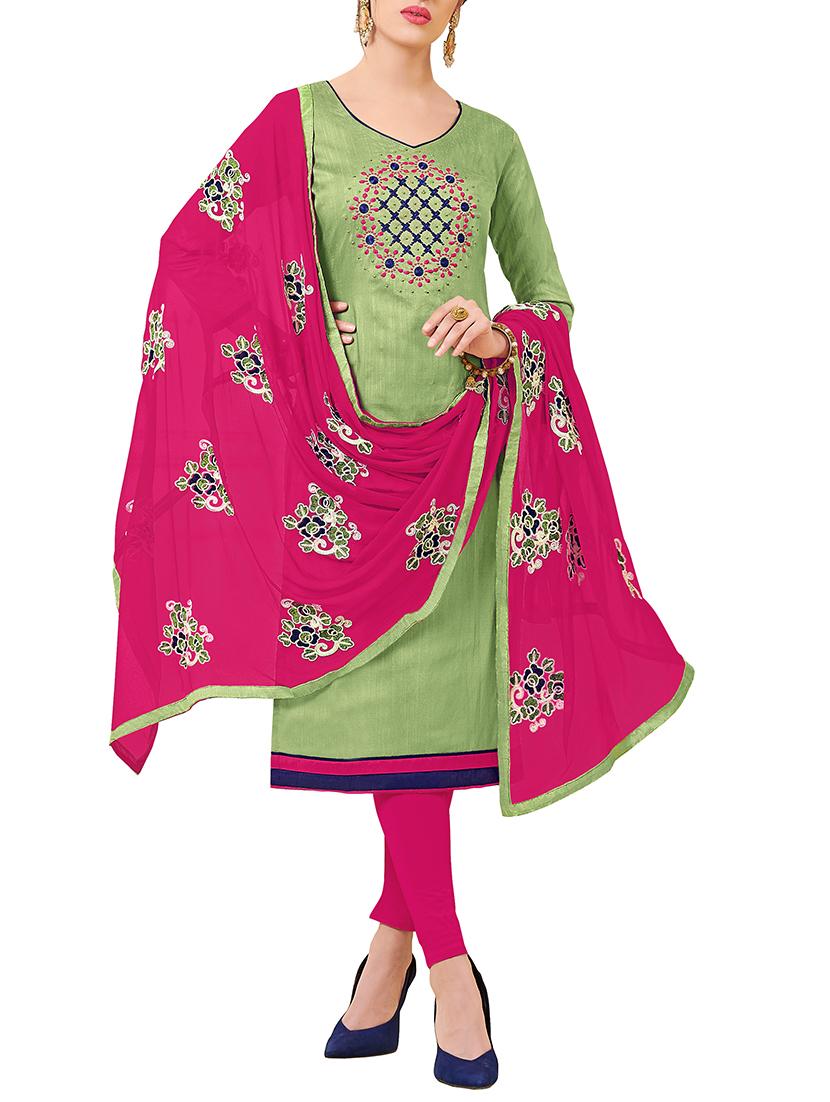 embroidered unstitched churidaar suit - 15880319 - Zoom Image - 1