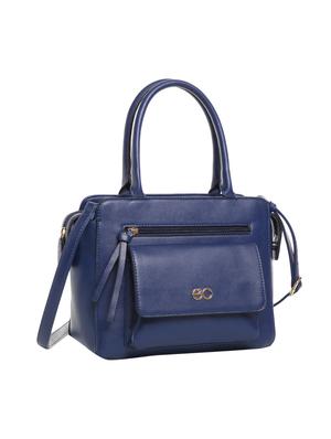 blue leatherette (pu) regular satchel - 15880457 - Standard Image - 4