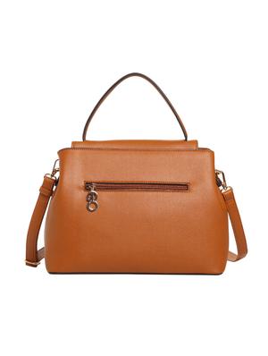 brown leatherette (pu) regular satchel - 15880463 - Standard Image - 2
