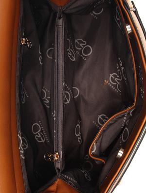 brown leatherette (pu) regular satchel - 15880463 - Standard Image - 3