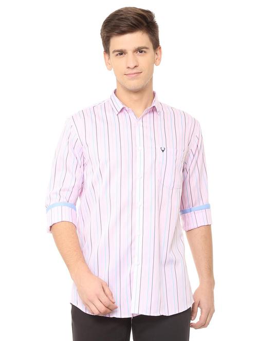 pink striped casual shirt - 15880688 - Standard Image - 1