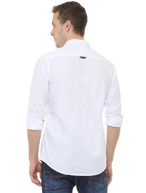 white solid casual shirt - 15880712 - Standard Image - 2
