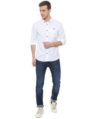 white solid casual shirt - 15880712 - Standard Image - 3