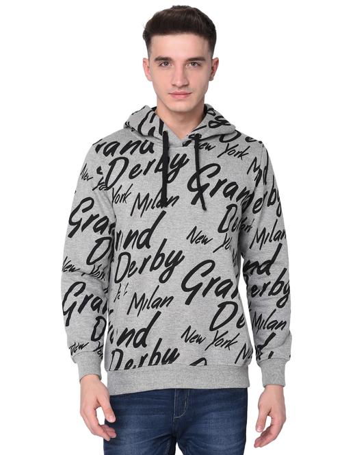 grey fleece all over print sweatshirt - 15881045 - Standard Image - 1