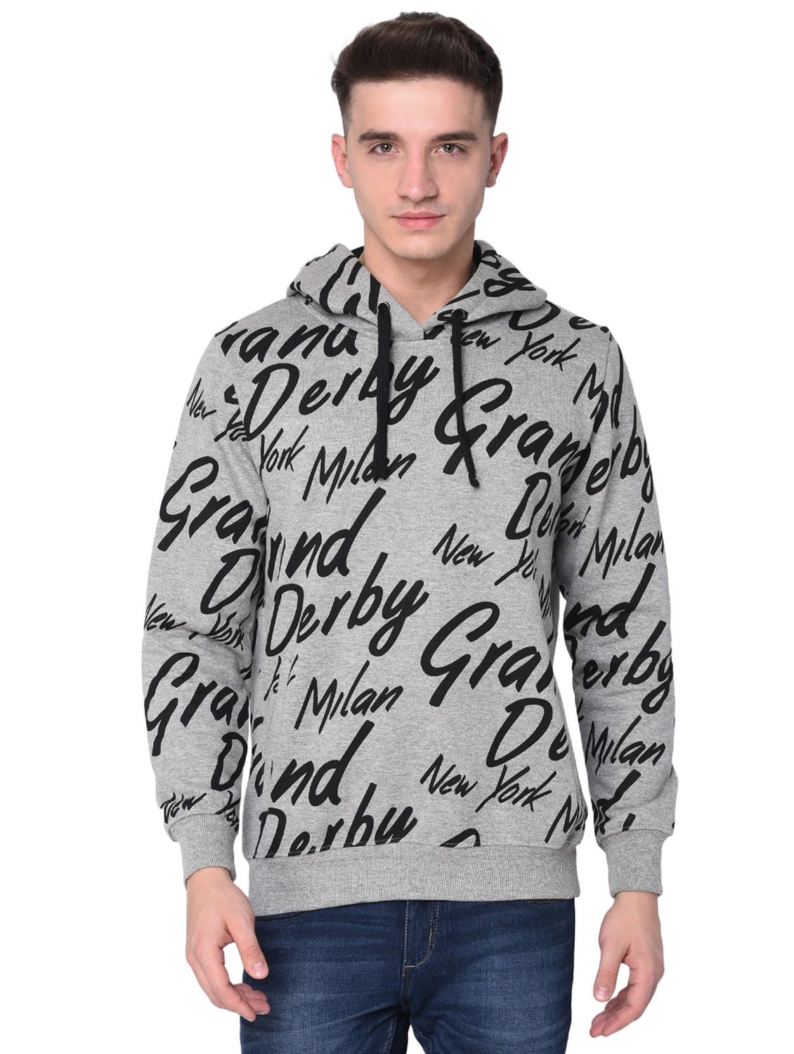 grey fleece all over print sweatshirt - 15881045 - Zoom Image - 1