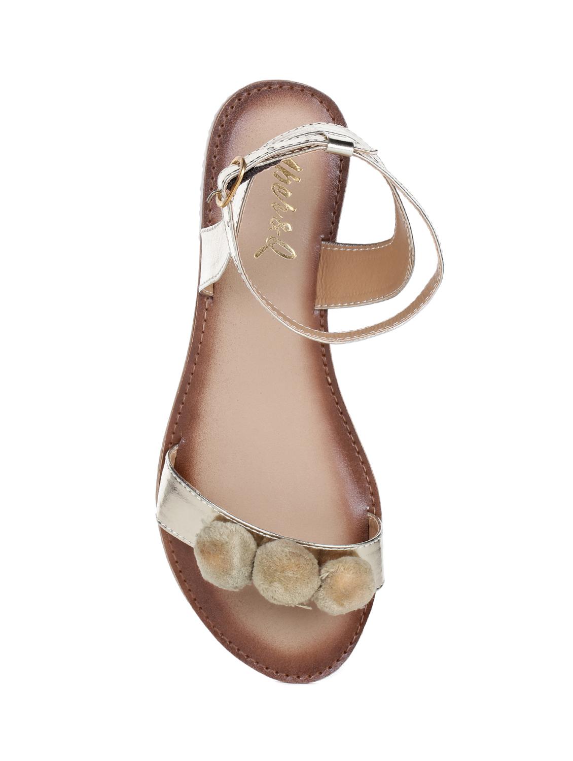 gold ankle strap sandals - 15881097 - Zoom Image - 4
