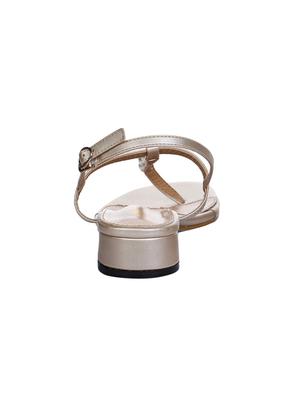 gold t-strap sandals - 15881128 - Standard Image - 3