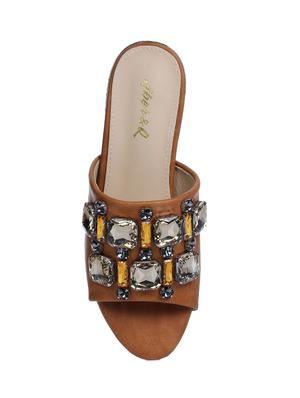 tan slip on sandals - 15881133 - Standard Image - 4