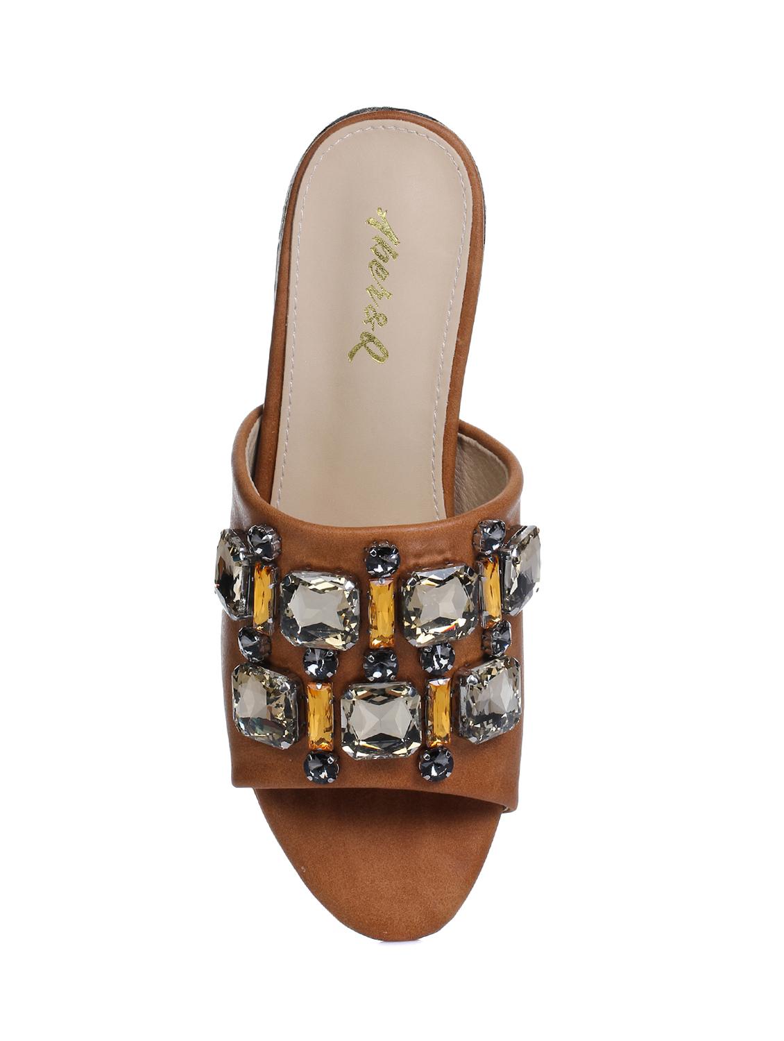 tan slip on sandals - 15881133 - Zoom Image - 4