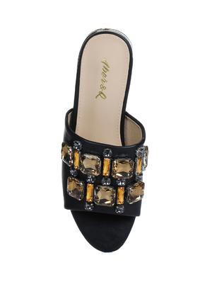 black slip on sandals - 15881134 - Standard Image - 4