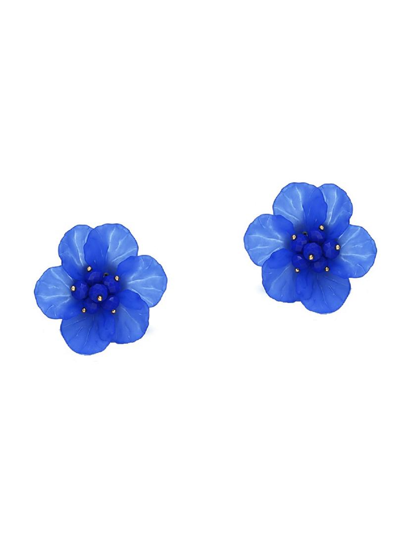 blue gold plated studs earring - 15881695 - Zoom Image - 1