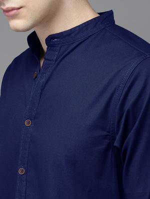blue solid casual shirt - 15881768 - Standard Image - 4