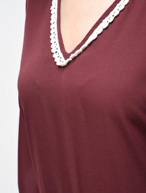 contrast laced pleated romper - 15881774 - Standard Image - 6