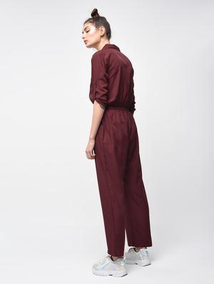 button detail full leg jumpsuit - 15881784 - Standard Image - 3