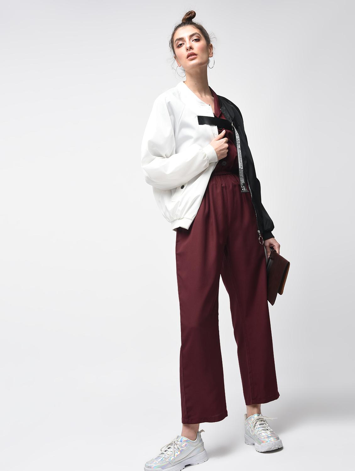 button detail full leg jumpsuit - 15881784 - Zoom Image - 4
