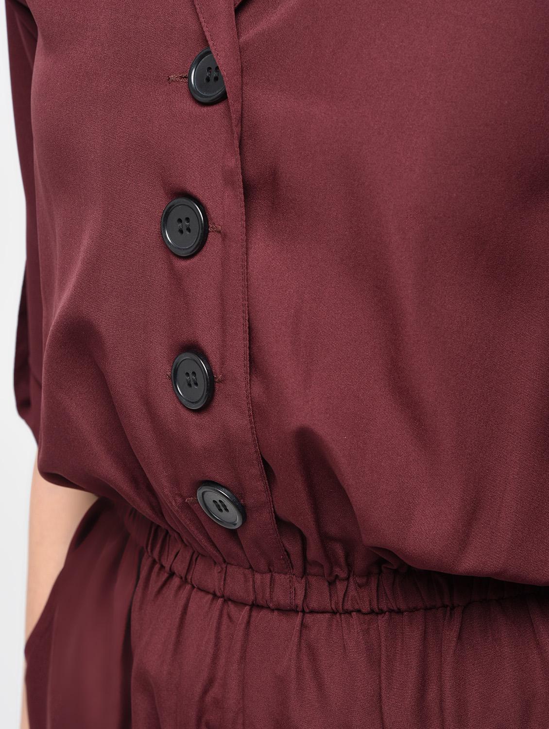 button detail full leg jumpsuit - 15881784 - Zoom Image - 6