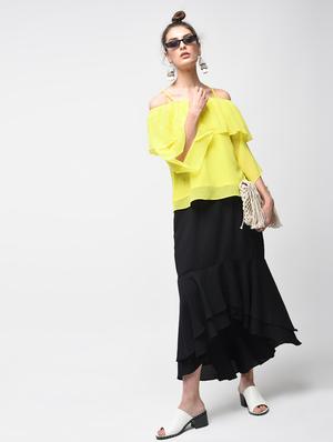 off shoulder ruffled top - 15881786 - Standard Image - 4