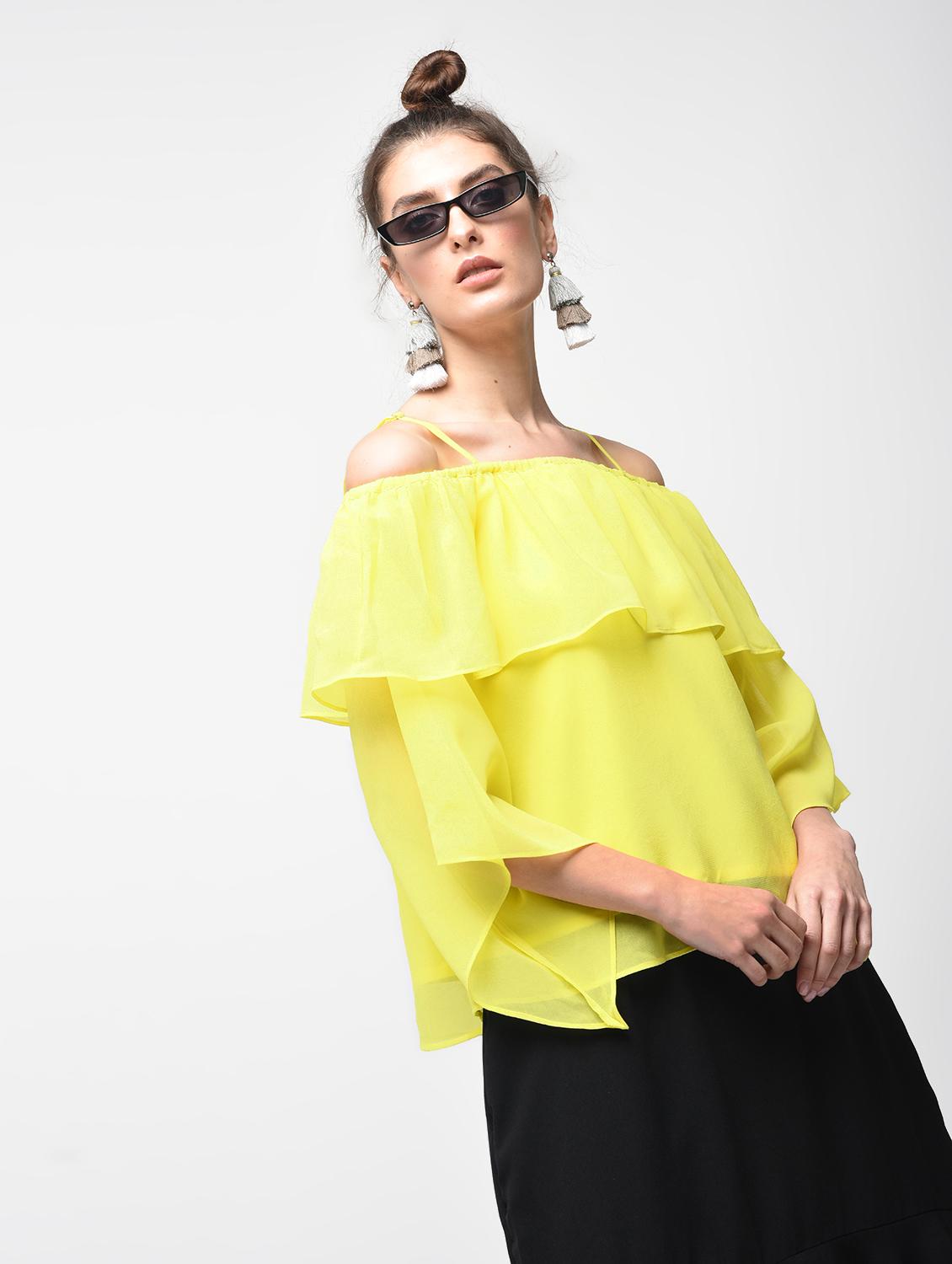 off shoulder ruffled top - 15881786 - Zoom Image - 2