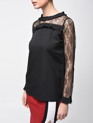 floral mesh frill trim top - 15881787 - Standard Image - 5