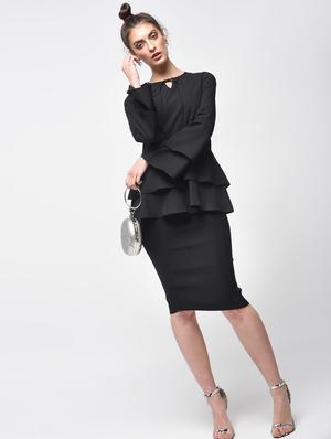 tie-up neck ruffle detail top - 15881788 - Standard Image - 4