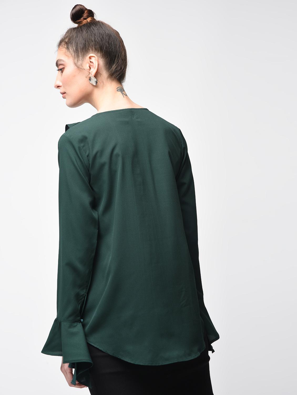 tie-knot front ruffled top - 15881791 - Zoom Image - 3