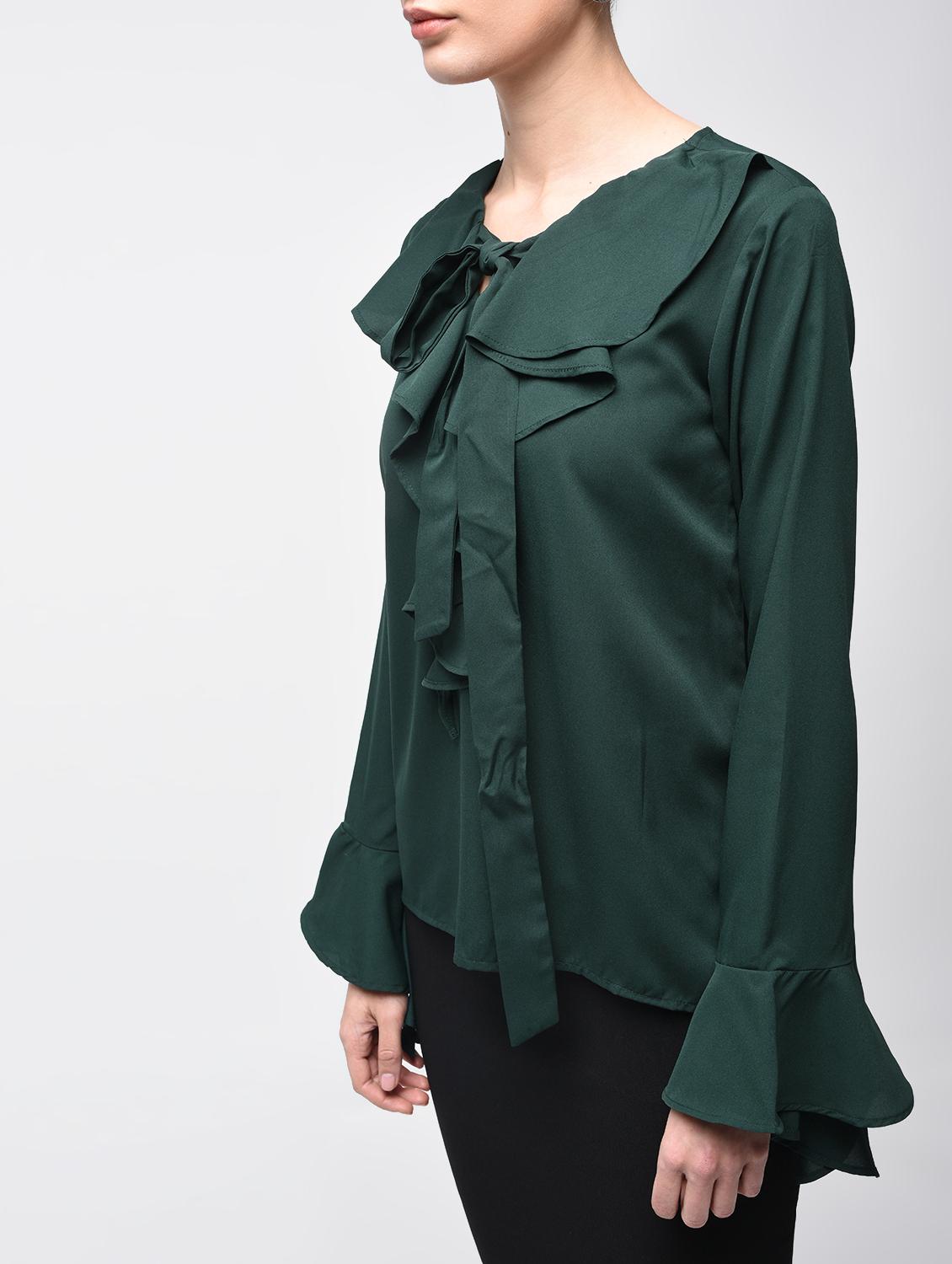 tie-knot front ruffled top - 15881791 - Zoom Image - 5