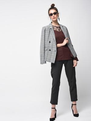 laced panel bell sleeved top - 15881795 - Standard Image - 4