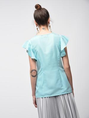 ruffle detail round neck top - 15881802 - Standard Image - 4