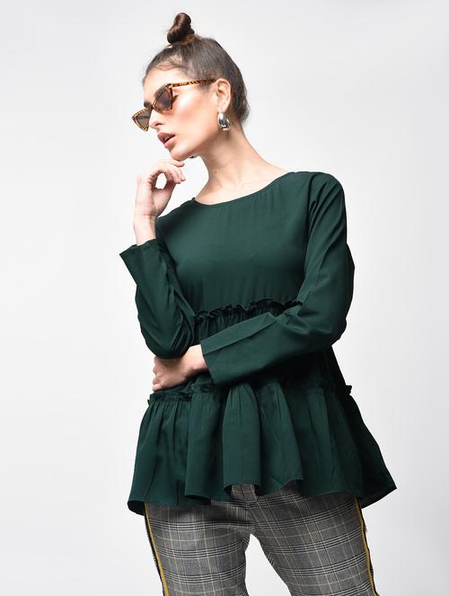 frill trim tiered top - 15881804 - Standard Image - 1