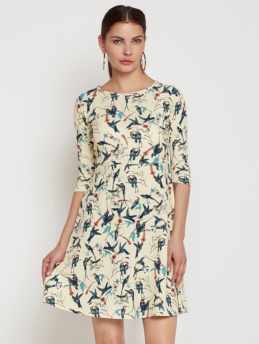 bird print a-line dress - 15881854 - Zoom Image - 1