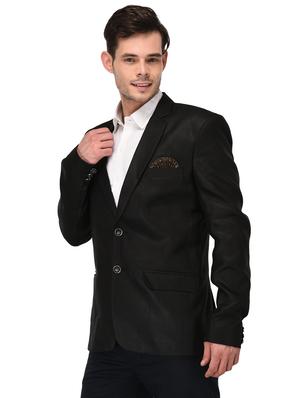 black linen single breasted casual blazer - 15882466 - Standard Image - 2