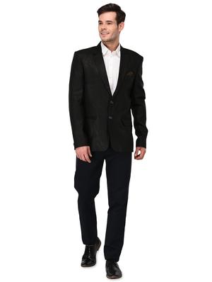 black linen single breasted casual blazer - 15882466 - Standard Image - 4