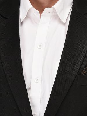 black linen single breasted casual blazer - 15882466 - Standard Image - 5