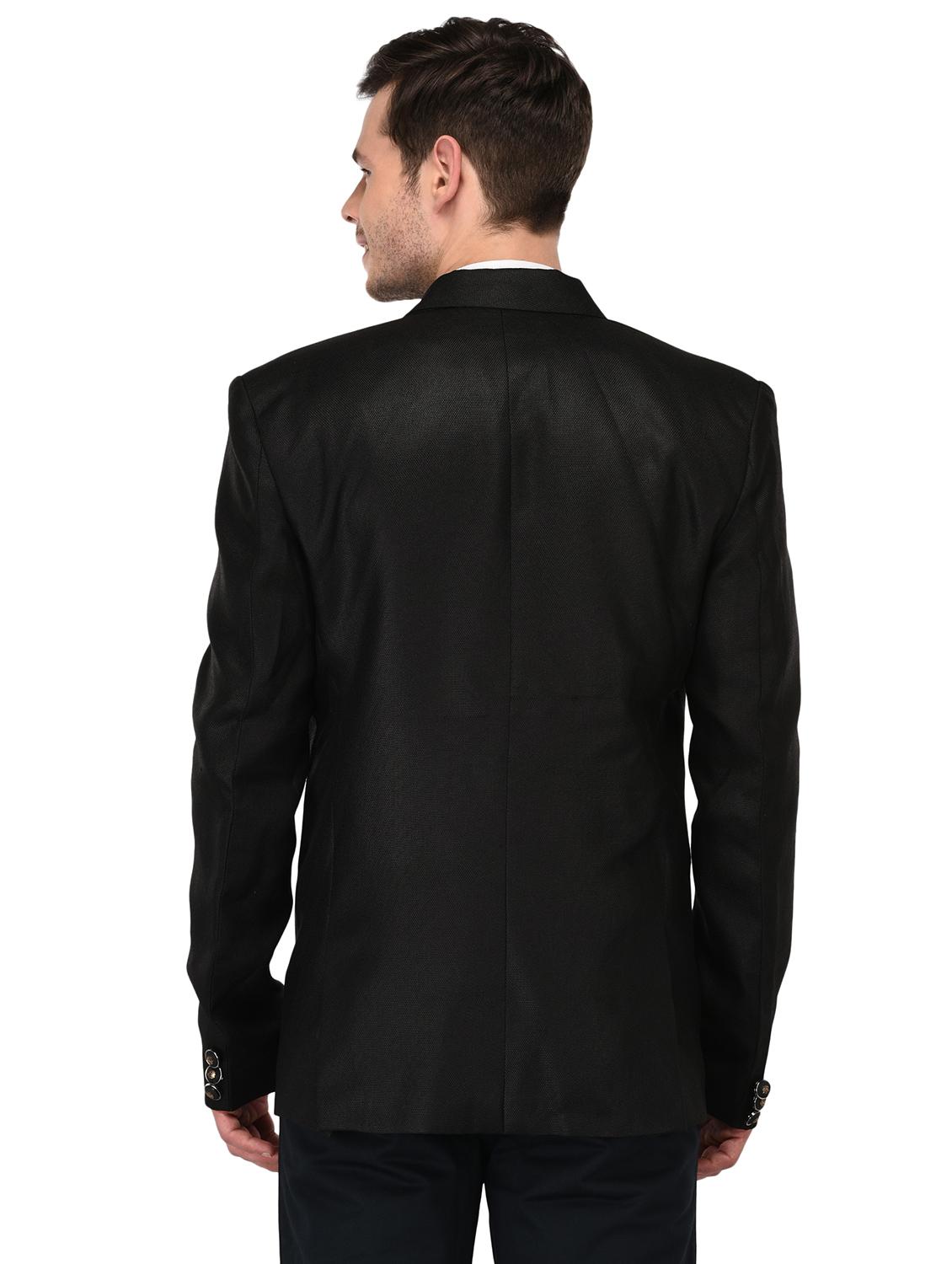 black linen single breasted casual blazer - 15882466 - Zoom Image - 3