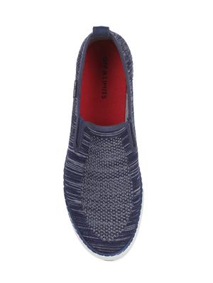 navy fabric casual slip ons - 15883135 - Standard Image - 4
