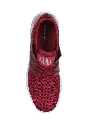 maroon mesh sport shoes - 15883155 - Standard Image - 4