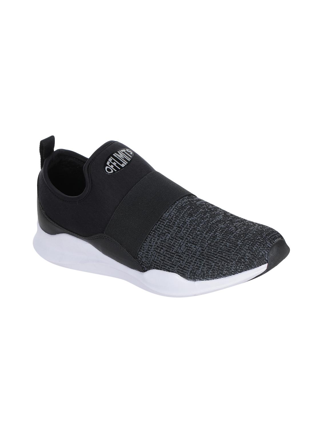 black fabric slip on sport shoes - 15883199 - Zoom Image - 1