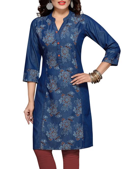 printed straight kurta - 15883470 - Standard Image - 1