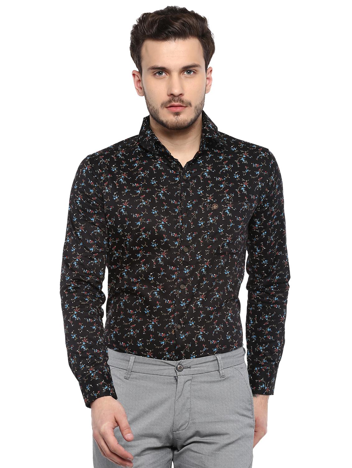 black floral printed formal shirt - 15883671 - Zoom Image - 1